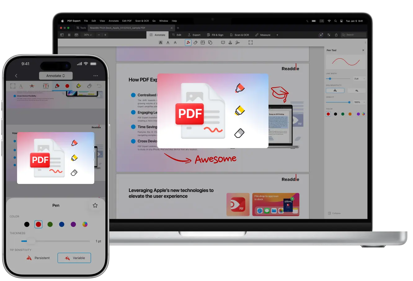 PDF に線画を描き込む方法
